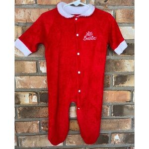 Lil Santa Baby Red and White Bodysuit Size 12M
